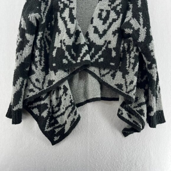 Prana Alberta Reversible Sweater Women M Black Gray Abstract Open Front Cardigan - Picture 13 of 14